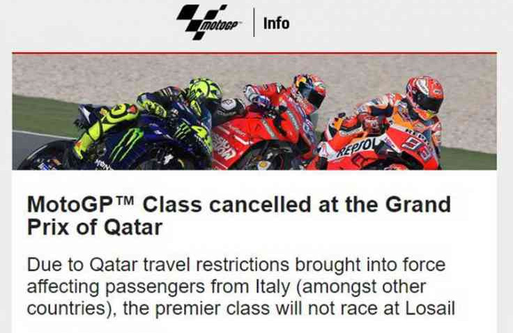 Dampak Virus Corona, Kelas MotoGP Qatar 2020 Dibatalkan !!