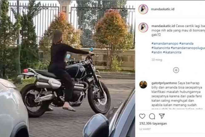 Amanda Manopo Pemeran Andin di Sinetron Ikatan Cinta Jago Naik Moge