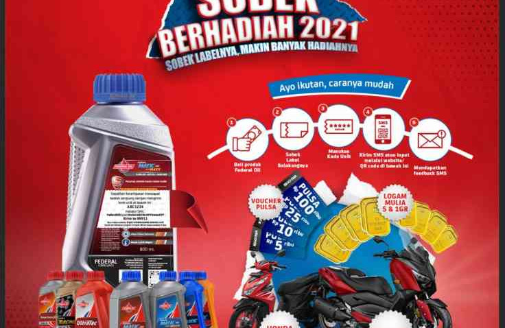 Federal Oil Sobek Berhadiah 2021, Ada Emas dan Motor Matic 250cc