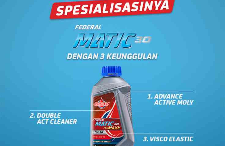 Pilihan Oli Full Synthetic Untuk Motor Matic dari Federal Oil