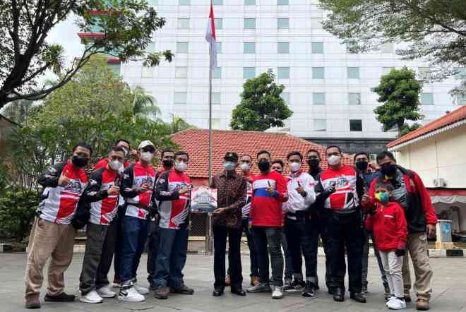  Meriahkan HUT RI ke 77 Tahun, Komunitas Motor ini Gelar Upacara dan Touring Santai
