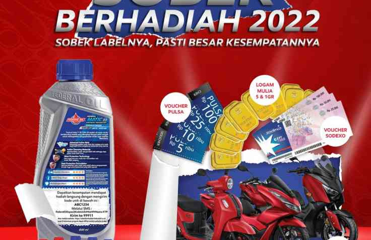 Mau Punya Honda PCX atau Yamaha Xmax ? Ikutan Sobek Berhadiah Federal Oil 2022